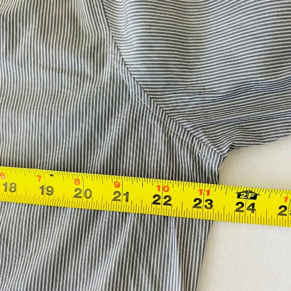 Theory Men's Grey Striped Button-Down Shirt Size L Long Sleeve Professional Wear - Picture 9 of 10
